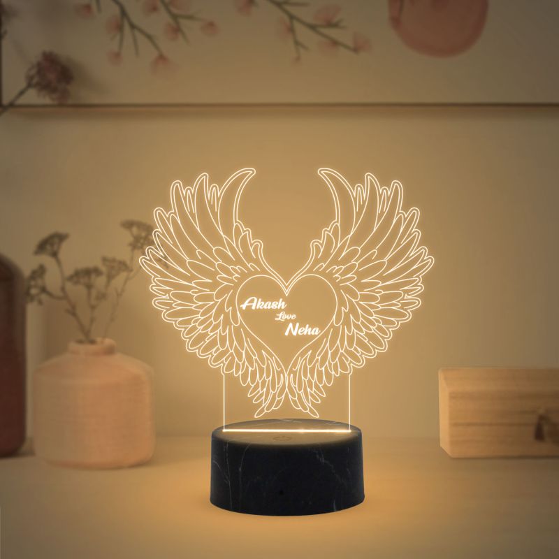 Customized Name Lamp for Couple with Warm White Light Gift for Husband Wife Anniversary Valentine Day